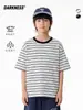Ropa Infantil Dk 26 Verano Estilo Japonés Retro Camiseta Rayada de Manga Corta para Niñas y Niños, Top Casual de Moda para Niños y Niños Mayores