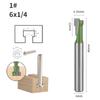 Cortador de Ojal 6 Piezas Verde Acero de Tungsteno Doble Filo Fresadora Cortador de Ranura en T Agujero de Cerradura Agujero para Colgar Marco de Fotos Broca para Router Carpintería