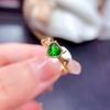 Joyería de color tesoro al por mayor directo de fábrica plata 925 con incrustaciones de diópsido natural anillo en forma de corazón piedra principal 5*5mm