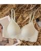 Roupa Íntima Listrada Sem Marcas com Bojo Gota, Feminina, Levanta e Modela, Antiflacidez, Respirável, Bojo de Látex Sem Aro, Sutiã Feminino