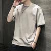 Hongxinjie Venda por atacado Stall verão pescoço redondo solto meia manga roupas masculinas coreano base camisa adolescente T-shirt