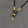 Cordão com Pingente de Mantra de Seis Caracteres Espesso, Corda de Colar Masculina Trançada à Mão Sem Nó, Corda para Pingente Marca Guanyin Wushi