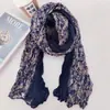 Estilo Celebridad de Internet Mismo Estilo Versátil Plisado Degradado Primavera y Otoño Algodón y Lino Bufanda Bufanda Artística para Mujer Otoño e Invierno Chal Estilo Coreano Bufanda