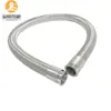 Conexões de Tubo Anticorrosivas de PTFE Revestidas de Aço, Mangueira de Teflon, Tubo Corrugado de Aço Inoxidável, Conexão Flexível Metálica de PTFE Prensada por Grampo