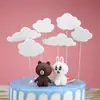 Cartão de Decoração de Bolo Estrela de Cinco Pontas Balão Nuvens Layout de Atmosfera de Aniversário Decoração de Bolo Decoração de Confeitaria