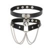 Conjunto de 2 piezas de collar de cuero estilo punk Harajuku transfronterizo europeo y americano, con cadena y anillo de campana, directo de fábrica