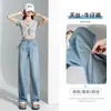 Jeans Tencel Retro Vintage 2026 para Mujer, Verano Delgados de Cintura Alta Caídos Rectos Sueltos Pantalones de Seda de Hielo