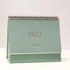 Calendario de Escritorio Corporativo 2027 Anuncio Logo Promocional Estampado Dorado Planificador Semanal Cuaderno de Calendario de Escritorio para Oficina de Negocios Impresión