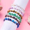 Pulseira europeia e americana transfronteiriça nova tecida à mão de pedra pulseira de cascalho irregular misto pulseira ajustável atacado