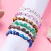Pulsera de Piedra Ojo de Tigre Irregular Europea y Americana Transfronteriza, Pulsera Tejida Ajustable de Perlas de Piedra Natural Simple y Elegante