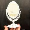 Mini Espelho Giratório de Brinquedo Filme Espessado Branco Acessórios de Decoração de Cena de Quarto de Boneca Espelho de Chão Espelho de Prova
