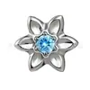 Arete de Titanio Jiangtai F136 con Flor Pequeña Incrustada con Circonita, Moderno Cuerpo de Aleación de Titanio G23 Joyería para Piercing Arete para Hélice de Oreja