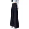 Jeans Feminino Plus Size de Cintura Alta, Modelagem Solta Emagrecedora, com Caimento Estilo Americano, Calça Wide Leg Flare Tendência