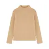 Blusa Feminina Amybaby Inverno 2024 Nova Casual Cor Sólida Estilo Suave Gola Alta Suéter de Veludo Imitação de Visão