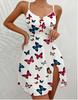 Pijama de Algodón con Estampado de Corazón de Spice Girls, Europeo y Americano, Transfronterizo, con Contraste, para Casa, con Abertura, de Tirantes, con Mariposa