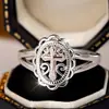 Anillo Popular Cao Shi Shein para Mujer Flor de Diosa Barroco Misterioso Bicolor Exquisito Estilo Dama