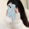 Funda para Teléfono Móvil iPhone15promax de Flor Azul de Pantalla Completa Apple 14 Transparente 13/12 Agujero Fino Resistente a Caídas 11 Suave