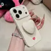 Aplicável à Apple, torna-se instantaneamente 17promax, doce, bolinha, formato de coração, suporte, iPhone, celular Xiaomi, capa macia e rígida, personalizado
