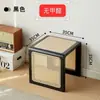 Banqueta Quadrada de Vime de Madeira Maciça Estilo Japonês Sofá Mesa de Cabeceira Banco para Trocar Sapatos Nórdico Armazenamento Luxo Leve Sala de Estar Quadrado Simples