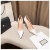 Primavera 2023 Nuevo Estilo Francés Tacones Altos de Punta Zapatos de Trabajo para Mujer Tacón Fino Bajos Zapatos Únicos de Moda Femeninos