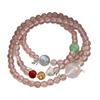 Pulsera de Cristal Explosiones de Piedra Natural Estilo Chino Nuevo Sensación Fresca Tres Anillos Cristal Fresa Hielo Blanco Ágata Roja Piedra Lunar para Mujer