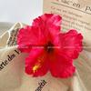 Grampo de Cabelo Flor de Hibisco Havaiano Transfronteiriço Estilo Férias na Praia do Litoral Prendedor Bico de Pato Flor de Tecido Simulada Prendedor de Franja para Mulheres