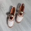 Sandalias de Estilo Red de Pesca Nuevas Transfronterizas Europeas y Americanas, Sandalias de Talla Grande, Zapatos Mary Jane para Mujer, Dorados Huecos al por Mayor Talla Grande
