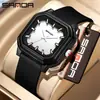 El Nuevo Reloj Estilo Coreano de Sanda es un Reloj Cuadrado Simple Tridimensional con Colores Vibrantes Contrastantes, un Reloj de Pulsera de Moda Impermeable y Versátil