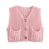 Chaleco Estilo Europeo y Americano Ds12 Color Sin Mangas Otoño Bolsillo Tejido Grueso Cardigan Chaleco Suéter para Mujer, 24 Estilos de Moda y Versátiles