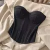 Sujetador de Espina de Pescado con Lentejuelas para Mujer con Almohadillas, Top Corsé Sexy Hottie de Deseo Puro que se Ata a la Cintura 88854
