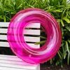 Flotador de natación transparente con lentejuelas de colores macarrón para verano, con gran flotabilidad, para decoración, sesión de fotos de fiesta en la piscina, flotador inflable para las axilas