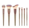 Set de 15 Brochas de Maquillaje Color Dorado Champagne Transfronterizo Set de Brochas de Maquillaje Ultra Suaves Cangzhou Brochas para Sombras de Ojos y Rubor