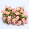 Flores Artificiais Atacado 12 Buquês de Rosas Pequenas Artesanato DIY Decoração de Casa Casamento Conjunto de Casamento