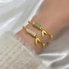 Pulsera de Bambú de Jade Hetian para Mujer, Estilo Chino, con Bambú Suficiente, Exquisito Regalo para Pareja, Joyería Antigua de Hoja de Bambú Dorada