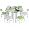 Sala de Lectura para Actividades Grupales Hexagonal de Colores Mesa de Arte Mesa de Pintura y Silla Escritorio y Silla Combinados de Forma Especial para Aula Inteligente