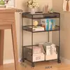 Prateleira de armazenamento para mesa de dormitório estudantil, organizador de mesa de escritório, prateleira de armazenamento multicamadas com rodas, organizador de mesa, estante de livros