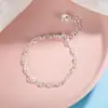 Pulsera de Cadena Estilo Coreano para Mujer, Cadena Lisa Plateada Brillante, Sencilla y Versátil, Joyería de Diseño de Nicho de Moda para Verano