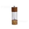 Punto de Fábrica 6" 8" Superior e Inferior Madera de Acacia Acrílico Transparente Recto Molinillo de Pimienta Botella de Sal Marina