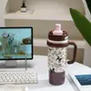 Taza aislada de doble pared con estampado de leopardo, gran capacidad, taza de café de acero inoxidable 316, diseño elegante, taza de viaje portátil para mujer