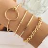 Pulseras de Cadena Simples Retro Transfronterizas Europeas y Americanas Moda Mezcla y Combina Pulseras Abiertas Adornos para la Mano Combinación de Estilo Apilado Venta al por Mayor