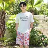 Trajes de Baño para Parejas Transfronterizos, Nuevo Estilo de Verano, Estampado, Elegante, Adelgazante, que Oculta el Vientre, Traje de Baño de una Pieza Estilo Falda, Bermudas de Playa para Hombre