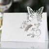 Tarjeta de asiento hueca con láser de Amazon, tarjeta de mesa de mariposa tridimensional, tarjeta de mesa de registro de boda, tarjeta blanca, venta al por mayor de Shenzhen