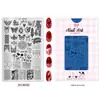 Placa de Acero para Estampado de Uñas Molde Serie Af Cuadros Mariposa Luna Flor Pequeña Manzana Elemento Placa de Transferencia Placa de Acero