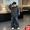 Conjunto de Roupas de Outono para Meninos 2026 Novo Conjunto de Duas Peças Espesso e Legal para Meninos Grandes Roupas de Montanhismo ao Ar Livre Outono Tendência