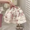 Traje para Niñas Estilo Verano Estilo Verano Chaleco Floral Dulce Tirantes 2025 Nuevo Conjunto de Dos Piezas de Encaje para Bebé