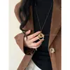 Collar de Perlas Color Café Maillard con Acabado de Lujo para Mujer, Nueva Cadena para Suéter Otoño e Invierno 2025
