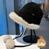 Gorro de Pescador Grueso y Cálido con Forro de Polar de Conejo Sintético para Mujer, Protección para los Oídos con Pompón para Ciclismo al Aire Libre, Sombrero Trapper a Prueba de Frío