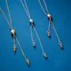 Accesorios de perlas de plata de ley S925, collar hecho a mano para DIY de 18K, accesorios de cadena brillantes, joyería, joyería de plata, cadena de cuentas redondas, color dorado