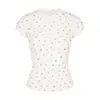 Camiseta de Manga Curta com Renda Floral Nova Estilo Europeu e Americano Kim Kardashian em Estoque