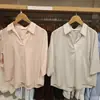 Camisa Listrada Feminina Estilo Japonês Elegante com Gola Meia Aberta / Camisa de 7 Mangas Camisa para Ar Condicionado 482824/487527/487528